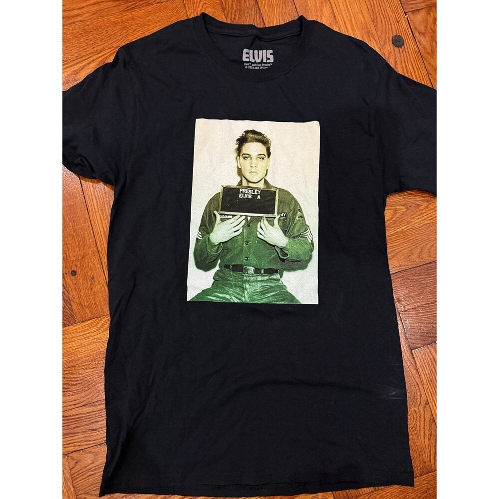 2023 EPE : ELVIS PRESLEY MUG SHOT T-Shirt Mens (SMALL) (EX) #162739 100% Cotton
